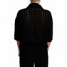 Maglione di cotone lavorato a maglia ricamato nero - IT44-L