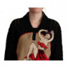 Maglione di cotone lavorato a maglia ricamato nero - IT44-L