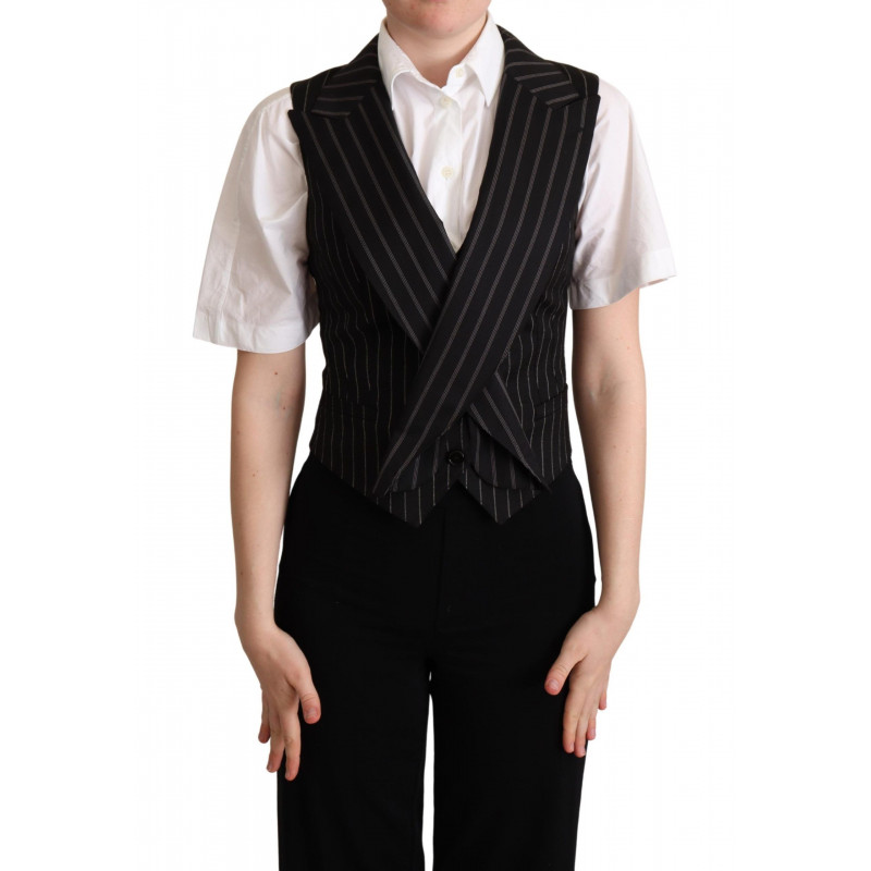 Gilet gilet con stampa leopardata marrone nero - IT40-S