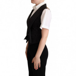 Gilet gilet con stampa leopardata marrone nero - IT40-S