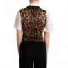 Gilet gilet con stampa leopardata marrone nero - IT40-S