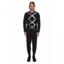 Maglione in cotone bianco e nero - XS