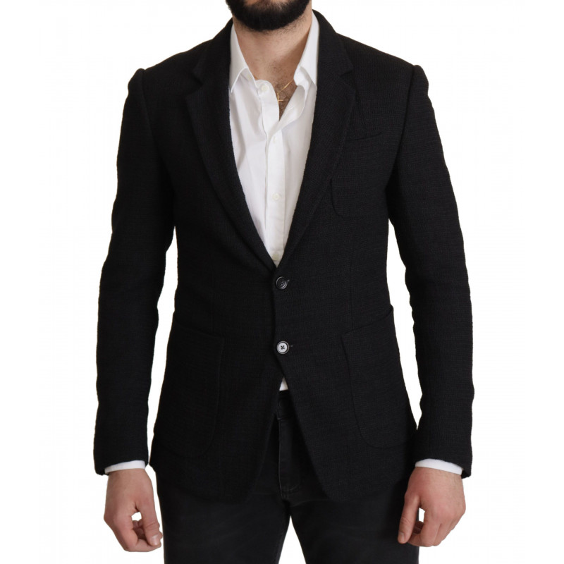 Blazer da uomo cappotto monopetto nero - IT50 - L