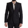 Blazer da uomo cappotto monopetto in lana nera - IT50 - L