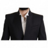Blazer da uomo cappotto monopetto in lana nera - IT50 - L
