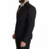 Blazer da uomo cappotto monopetto in lana nera - IT50 - L