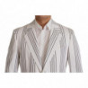 Blazer monopetto in cotone a righe bianche - IT54 - XL