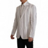 Blazer monopetto in cotone a righe bianche - IT54 - XL