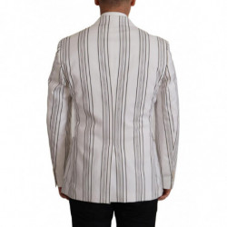 Blazer monopetto in cotone a righe bianche - IT54 - XL