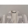 Blazer monopetto in cotone a righe bianche - IT54 - XL