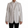 Blazer monopetto in cotone a righe bianche - IT48 - M