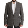Blazer monopetto fantasia in cotone grigio - IT56 - XL