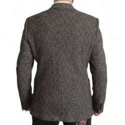Blazer monopetto fantasia in cotone grigio - IT56 - XL