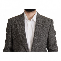 Blazer monopetto fantasia in cotone grigio - IT56 - XL
