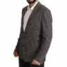 Blazer monopetto fantasia in cotone grigio - IT56 - XL