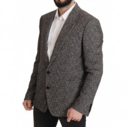 Blazer monopetto fantasia in cotone grigio - IT56 - XL