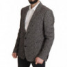 Blazer monopetto fantasia in cotone grigio - IT56 - XL