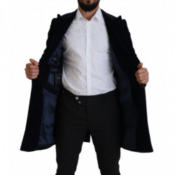 Giacca da uomo cappotto lungo cardigan cotone nero - IT46 - S