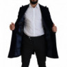 Giacca da uomo cappotto lungo cardigan cotone nero - IT46 - S