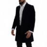 Giacca da uomo cappotto lungo cardigan cotone nero - IT46 - S