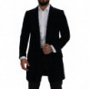 Giacca da uomo cappotto lungo cardigan cotone nero - IT46 - S