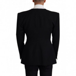 Giacca blazer doppiopetto in lana nera - IT48 - M