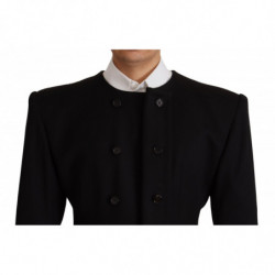 Giacca blazer doppiopetto in lana nera - IT48 - M