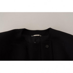 Giacca blazer doppiopetto in lana nera - IT48 - M