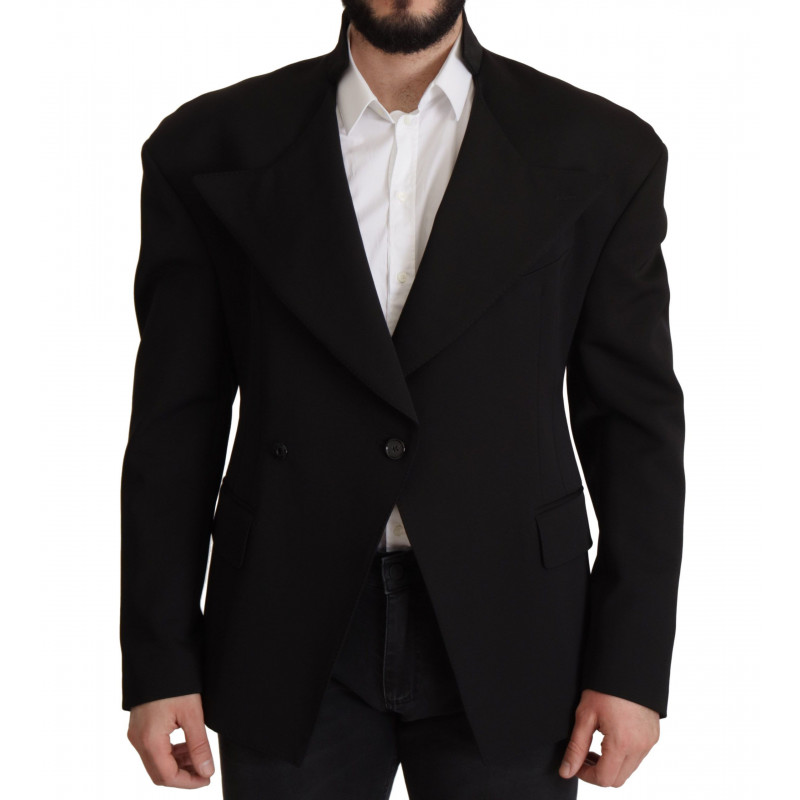 Blazer giacca monopetto in lana nera - IT50 - L