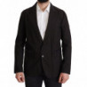 Giacca blazer monopetto in cotone nero - IT52 - L