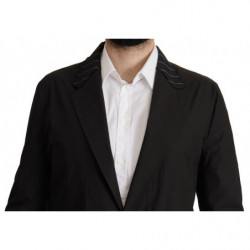 Giacca blazer monopetto in cotone nero - IT52 - L