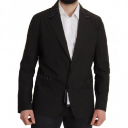 Giacca blazer monopetto in cotone nero - IT48 - M