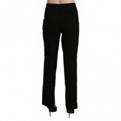Pantaloni neri a vita alta dritti - IT46-XL