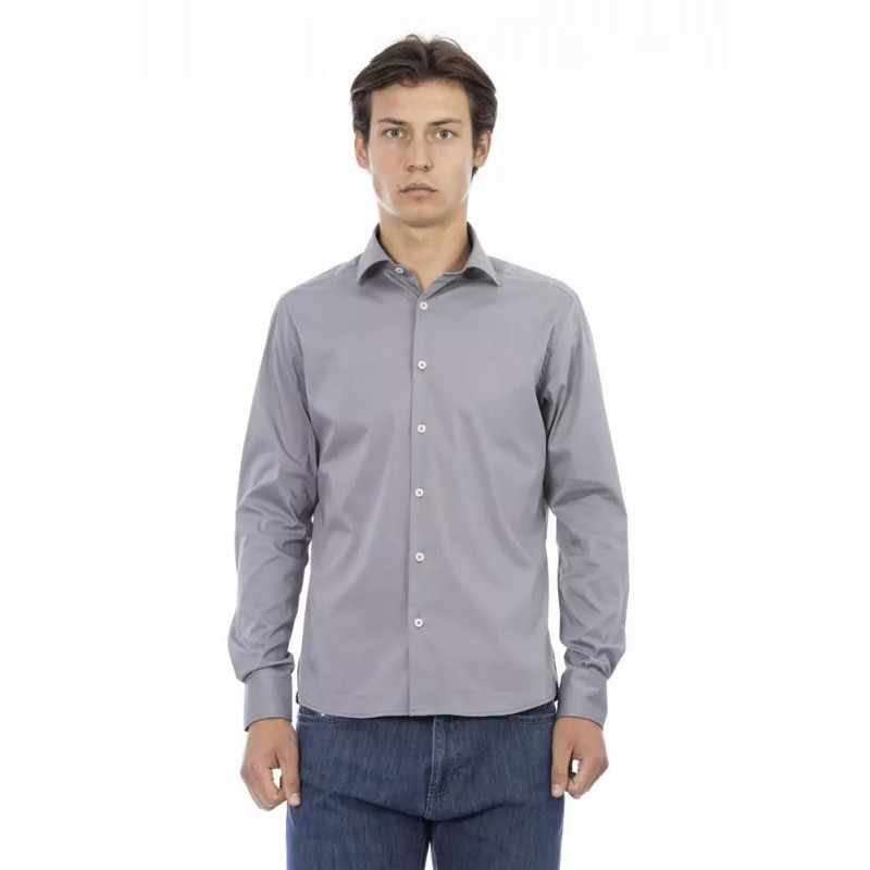 Camicia in cotone grigio - L