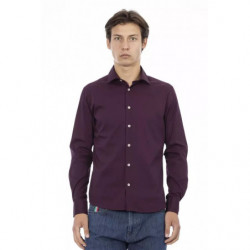 Camicia in cotone bordeaux - L