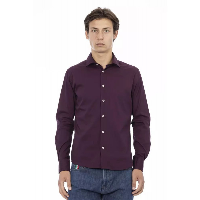Camicia in cotone bordeaux - XL