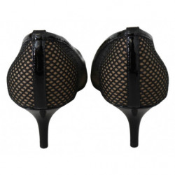 Décolleté Amika 50 in rete nera e pelle - EU37/US6.5