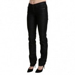 Pantaloni skinny in denim slim neri a vita media - W28