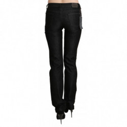 Pantaloni skinny in denim slim neri a vita media - W28