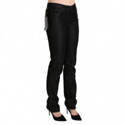 Pantaloni skinny in denim slim neri a vita media - W28