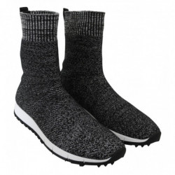 Sneakers Norvegia in mix di lurex argento nero - EU37.5/US7.5