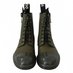 Stivali in pelle verde con cerniera Scarpe da uomo - EU39/US6