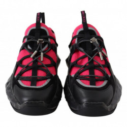 Sneaker in pelle nera rosa con diamanti - EU40/US10