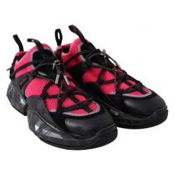 Sneaker in pelle nera rosa con diamanti - EU40/US10