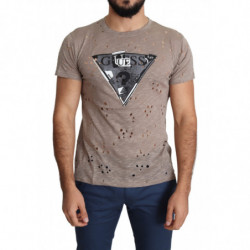 T-shirt casual traforata da uomo stampa logo elasticizzato cotone m
