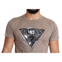 T-shirt casual traforata da uomo stampa logo elasticizzato cotone m