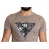 T-shirt casual traforata da uomo stampa logo elasticizzato cotone m