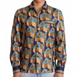 Camicia da uomo in seta con...