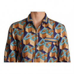Camicia da uomo in seta con logo DG multicolore - IT38 - XXS