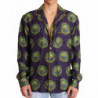 Camicia da uomo in seta con logo verde viola - IT38 - XS